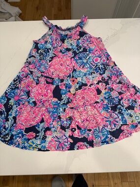 Pink Lily Girls Navy, Pink & Blue Floral Sundress